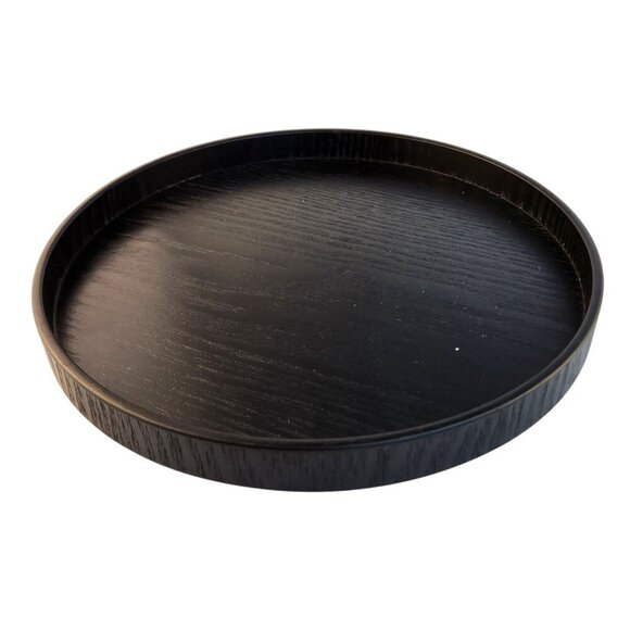 Black Round Wooden Serving Tray - Minimalist Display Design - Picture 10 of 10